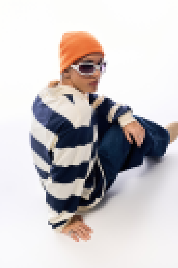 The same photo at a low, pixelated resolution - unsuitable for printing